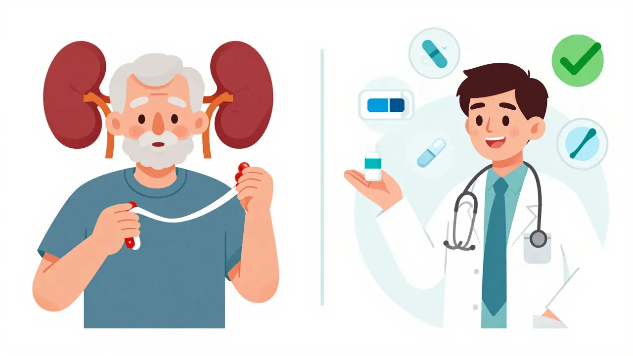 Two patients: one at high risk with dangerous antibiotics, another safely treated with alternatives like amoxicillin.