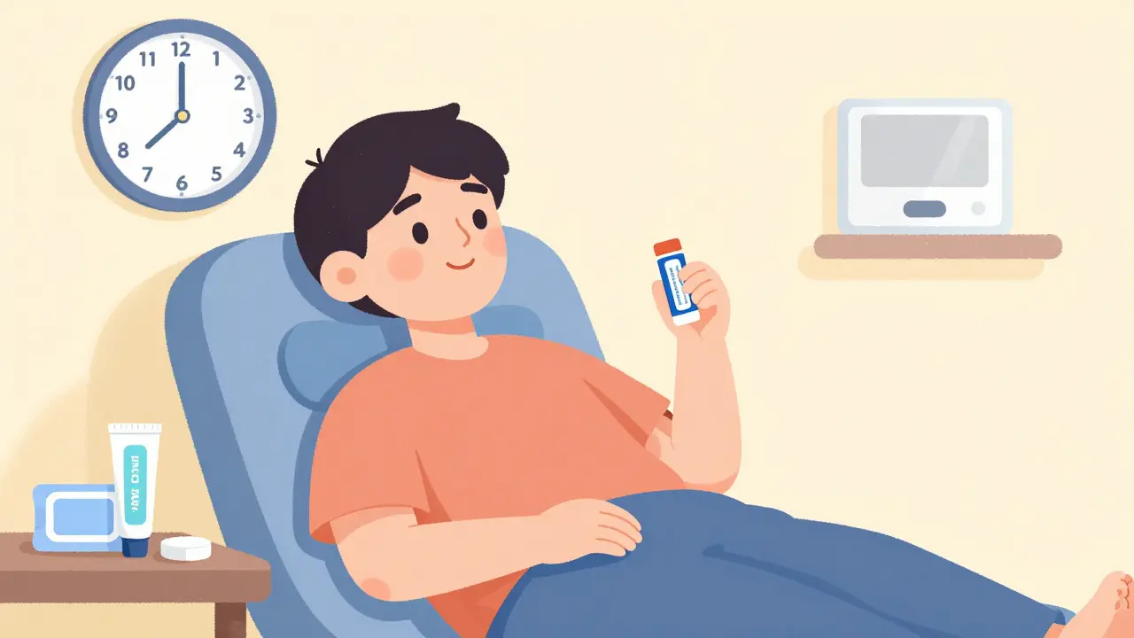 Calm patient resting before medical procedure appointment