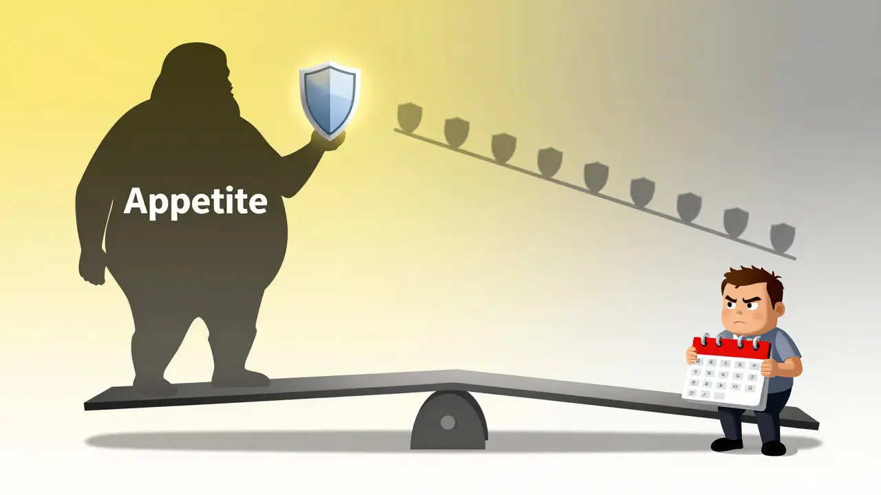 Conceptual art showing weight regain risk when stopping semaglutide treatment